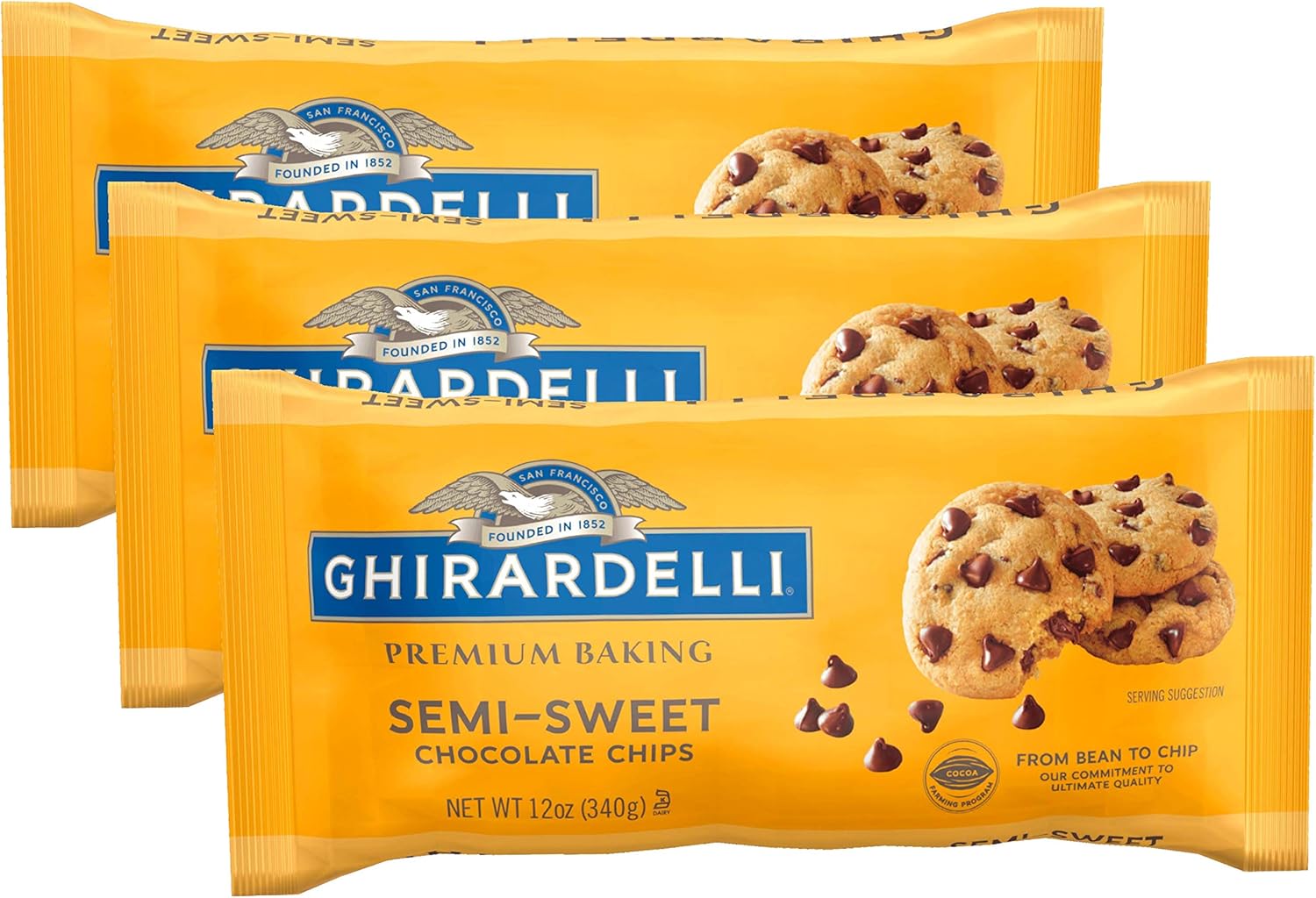 Ghirardelli Semi-Sweet Chocolate Chips - 12 Oz - 3 Pk