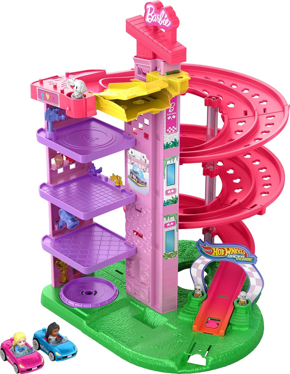 Barbie & Malibu Racerverse Spiral Track Set by Hot Wheels