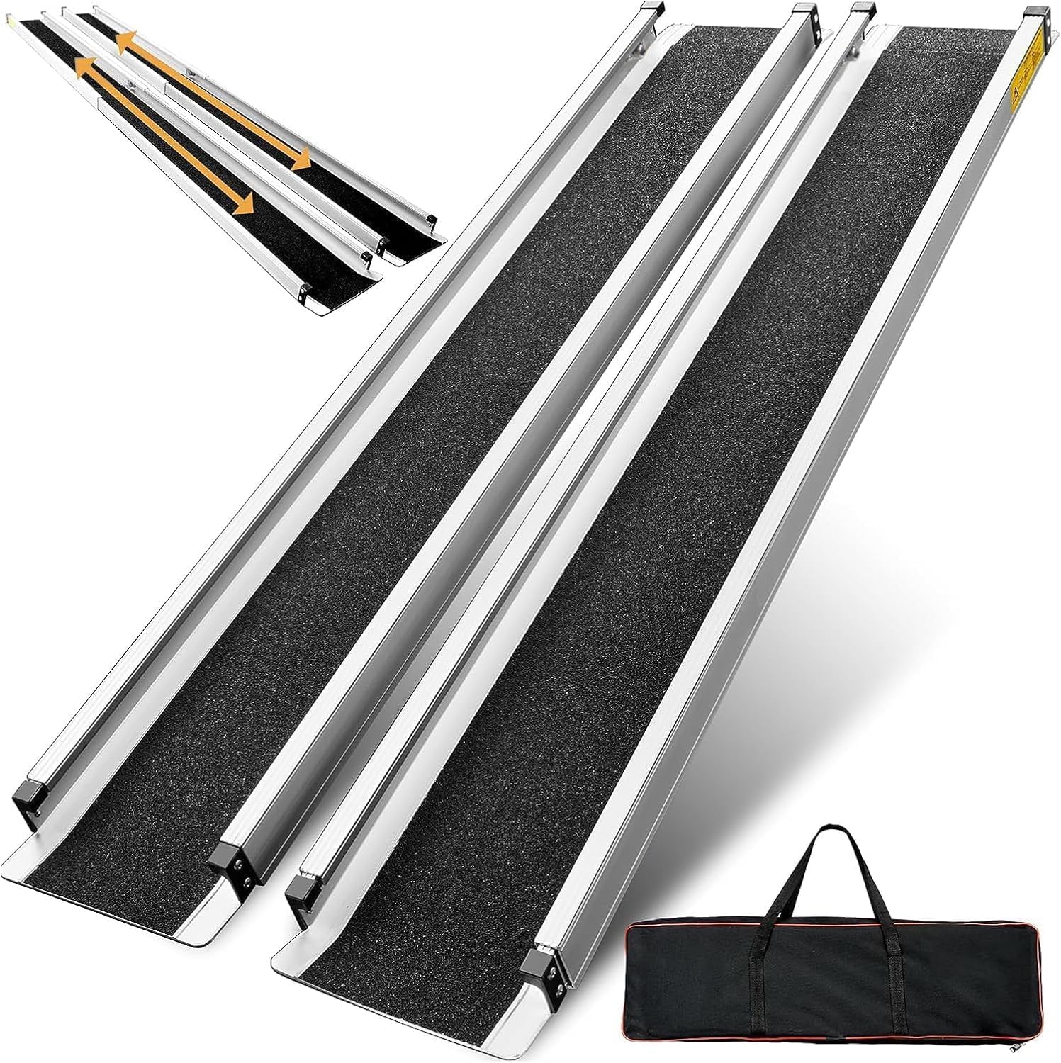 gardhom 6FT Telescopic Portable Wheelchair Ramp for Steps, 272kg Capacity