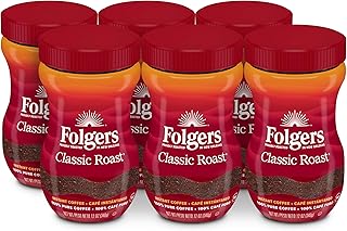 Folgers Classic Roast Instant Coffee, 12 Ounces (Pack of 6)