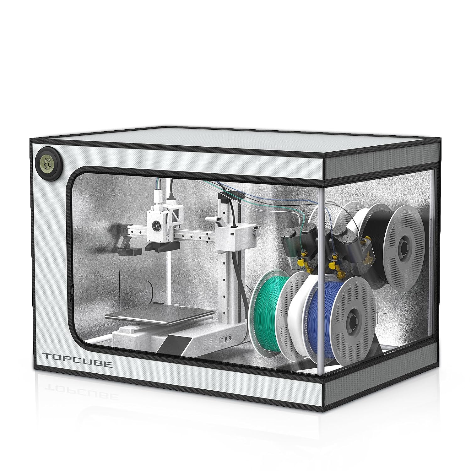 TOPCUBE 3D Printer Enclosure for Bambu Lab A1 Mini Combo with LED Light | Stainless Steel Frame Enclosure Fireproof Dustproof Noise Reduction Constant Temperature 3D Printer Cover, 735x495x495MM