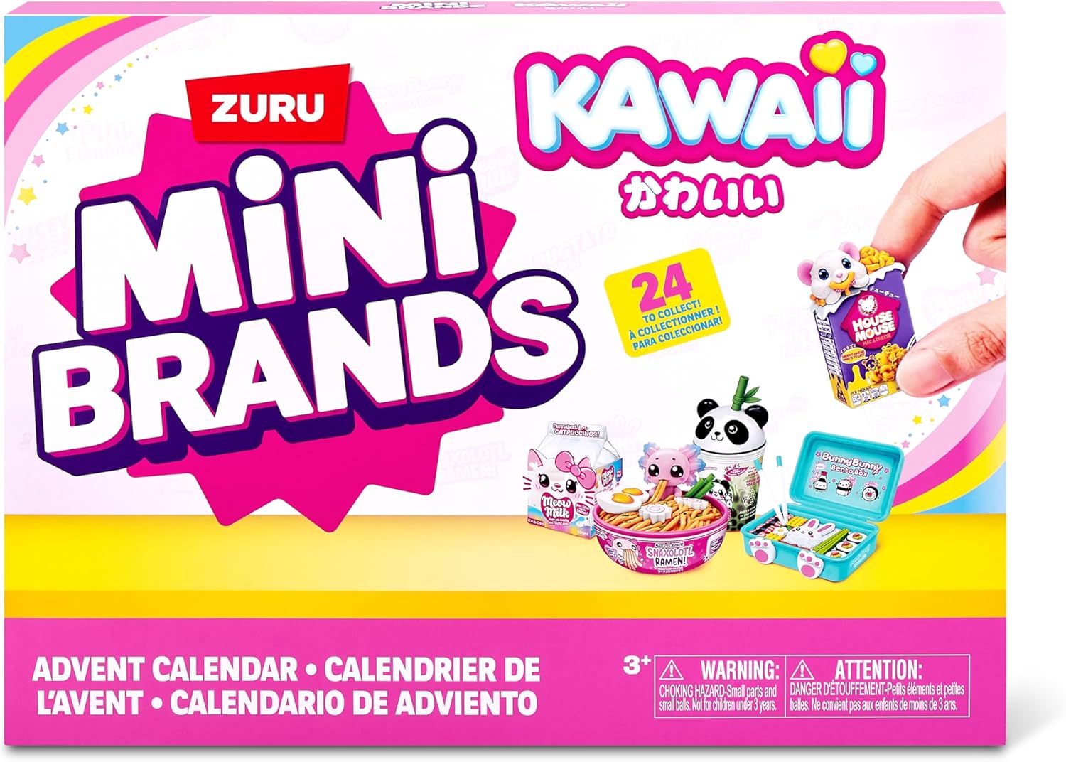 Mini Brands Kawaii Advent Calendar by ZURU, Collectible Seasonal Toys for Girls