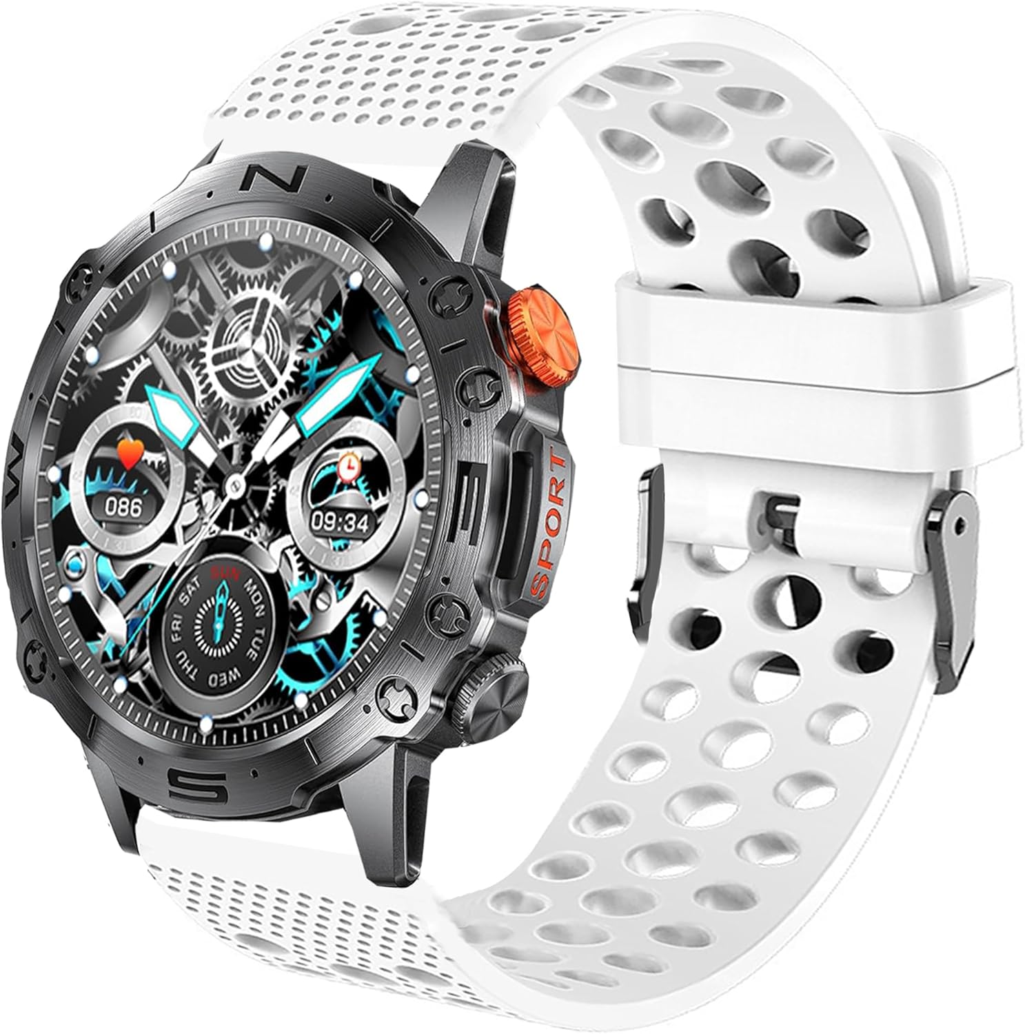 Compatible for ESFOE ST19 Military Smart Watch Band, Lamshaw 22mm Silicone Replacement Wristbands Sport Strap with Metal Buckle Compatible with LIGE ST19, ESFOE ST19, FOXBOX ST19, FEELNEVER ST19 1.43" AMOLED Military Smart Watch