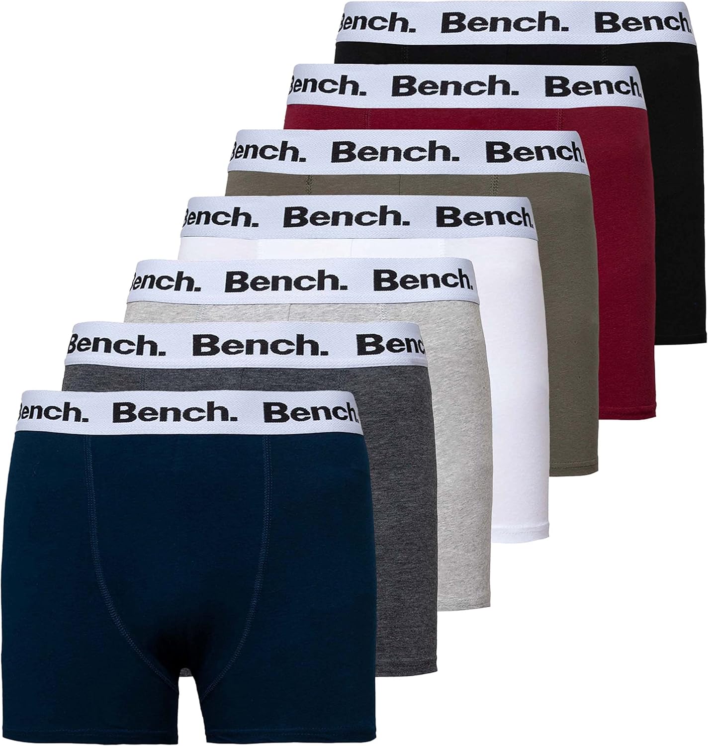 BENCH Mens 'Marcos' Boxer Shorts, 7 Pack, Assorted Colours