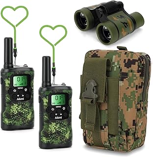 Walkie Talkies for Kids Toys Boys Aged 5+ Outdoor 2 Way Radio 22 Channel 3 Miles Range Camp Hunt Adventure Game Birthday 6 7 8 9 10 Year Old Gifts (Green)