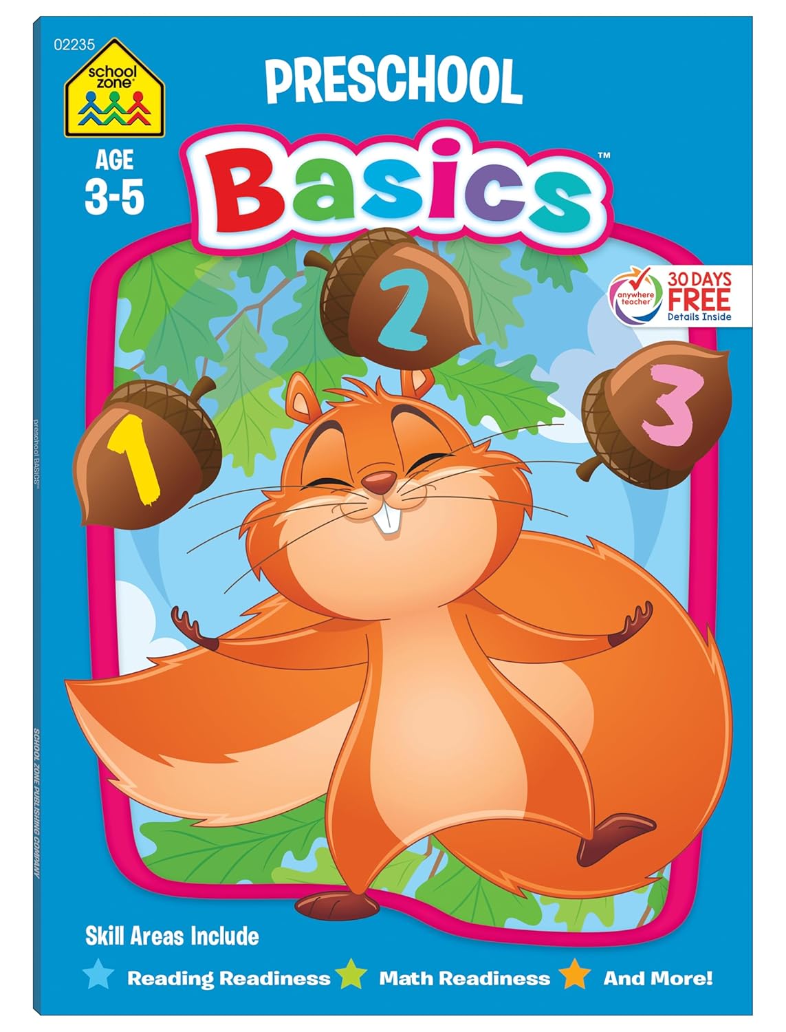 School Zone Preschool Basics Workbook: Pre-K, Beginner Reading, Early Math, Colors, Numbers, Counting, Matching, Grouping, Beginning Sounds, Ages 3-5