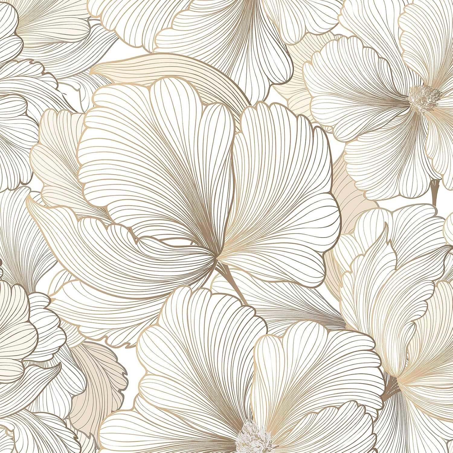 Golden Ginkgo Leaf Floral Wallpaper Peel and Stick - Thicken Contact Paper Peel and Stick Removable Wall Paper for Kitchen Countertop,Bedroom,Cabinet,Yellow Leaf Floral(17.7"x118.1")