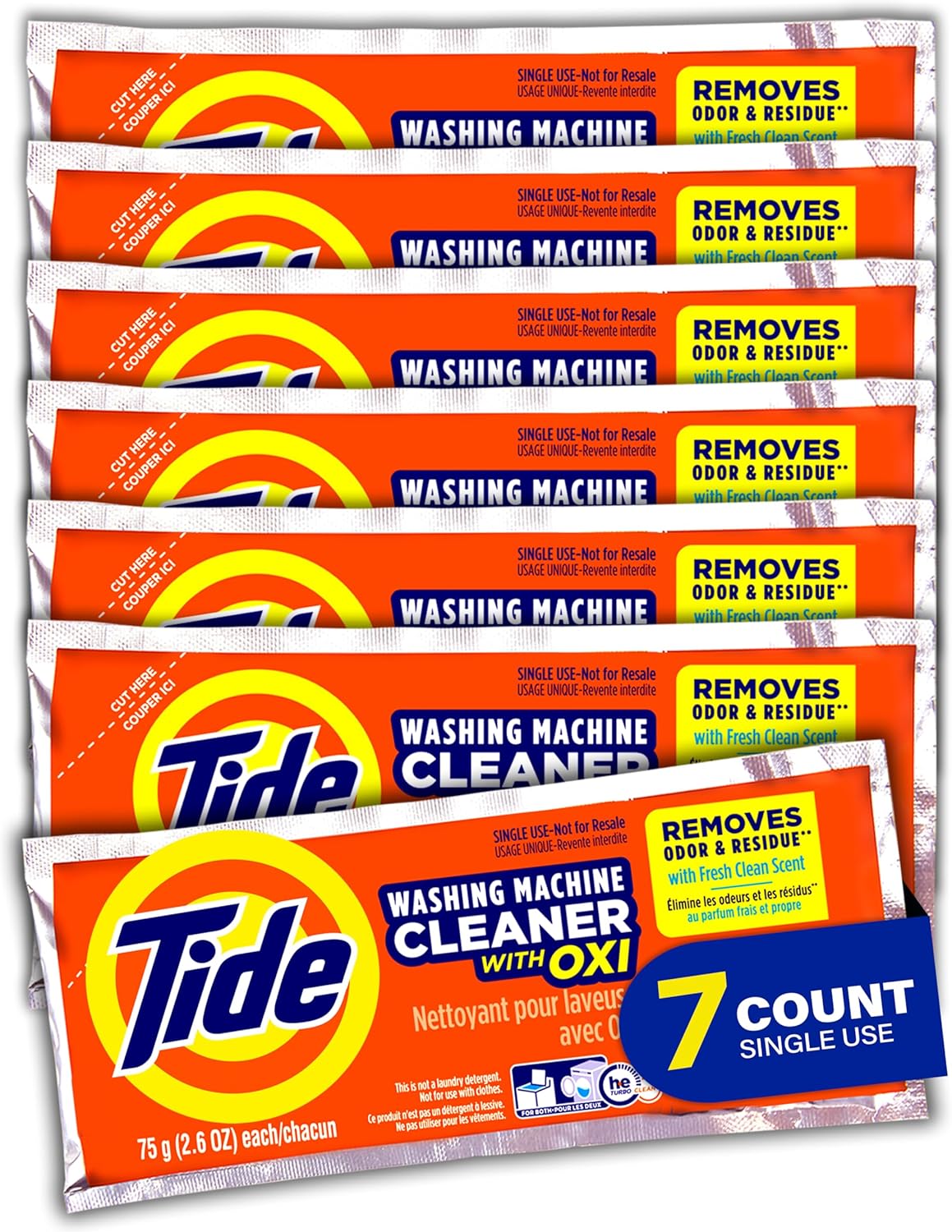 Washing Machine Cleaner by Tide, Washer Machine Cleaner with Oxi for Front and Top Loader Washer Machines, Deep Cleaning Residue & Odor Eliminator, 7 Month Supply
