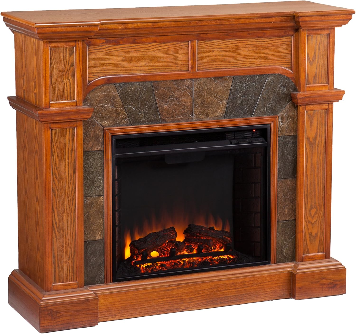 Cartwright Convertible Electric Fireplace - Mission Oak