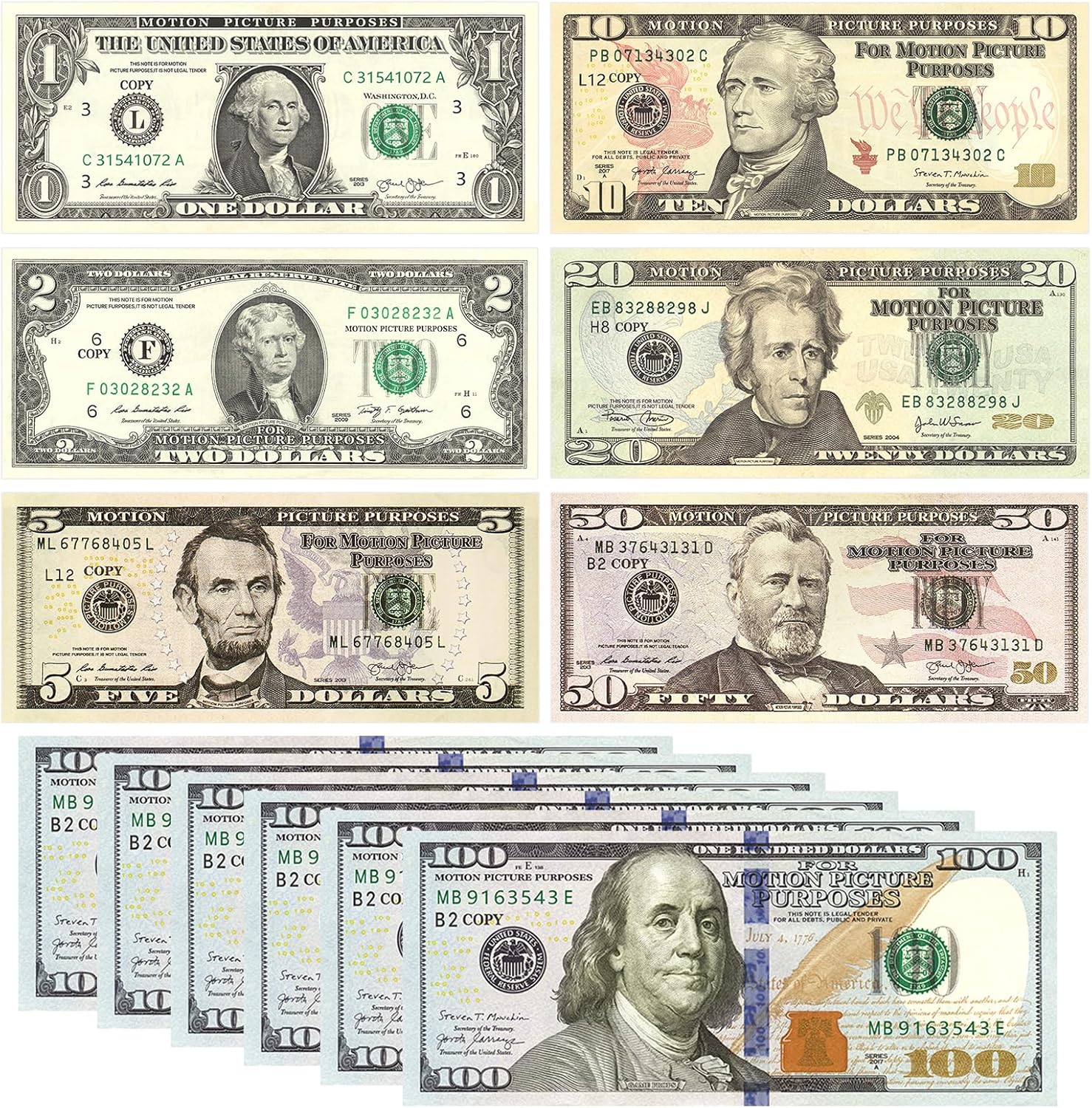 210 Pcs Fake Money Prop Money Play Money - Realistic Dollar Bills for Movie Filming, Kids Games, Party Fun, and Magic Tricks