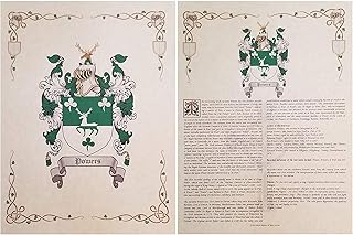 Harrington - Coat of Arms and Last Name History - 8.5x11 Print Combo Set