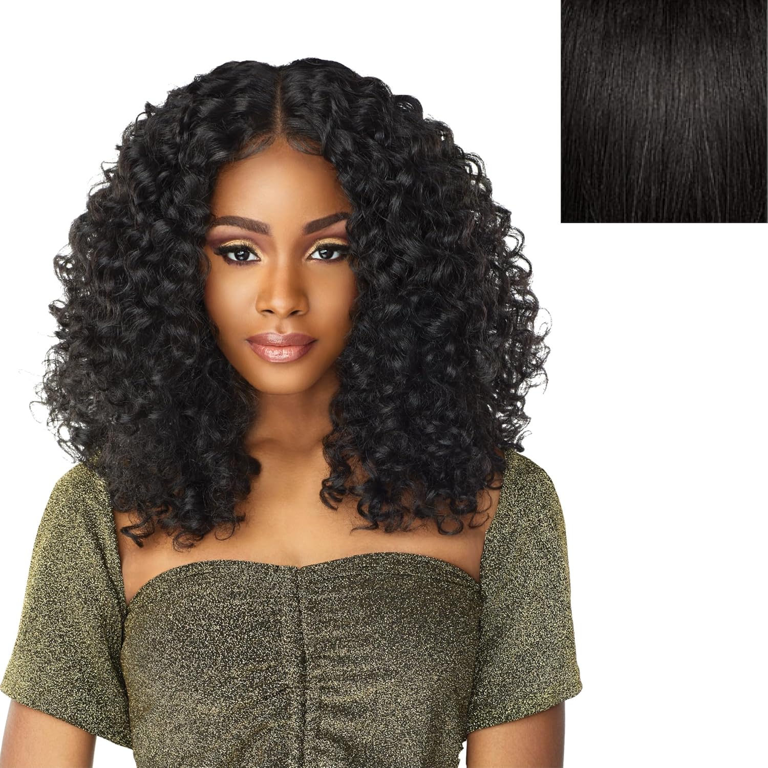 Sensationnel Butta lace front wigs - butta unit 5 glueless extra wide 5 inch deep part synthetic wig preplucked hairline hd lace with babyhair - Butta unit 5 (1B OFFBLACK)