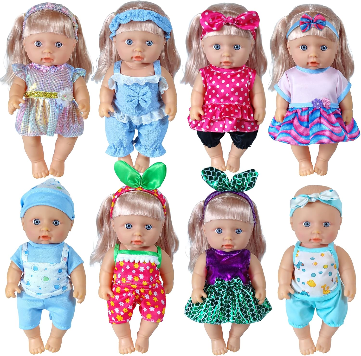 19Pcs 8-10-inch-Doll-Clothes-Accessories Baby-Doll-Clothes Costumes Outfits Christmas Birthday Gift for Little Girl
