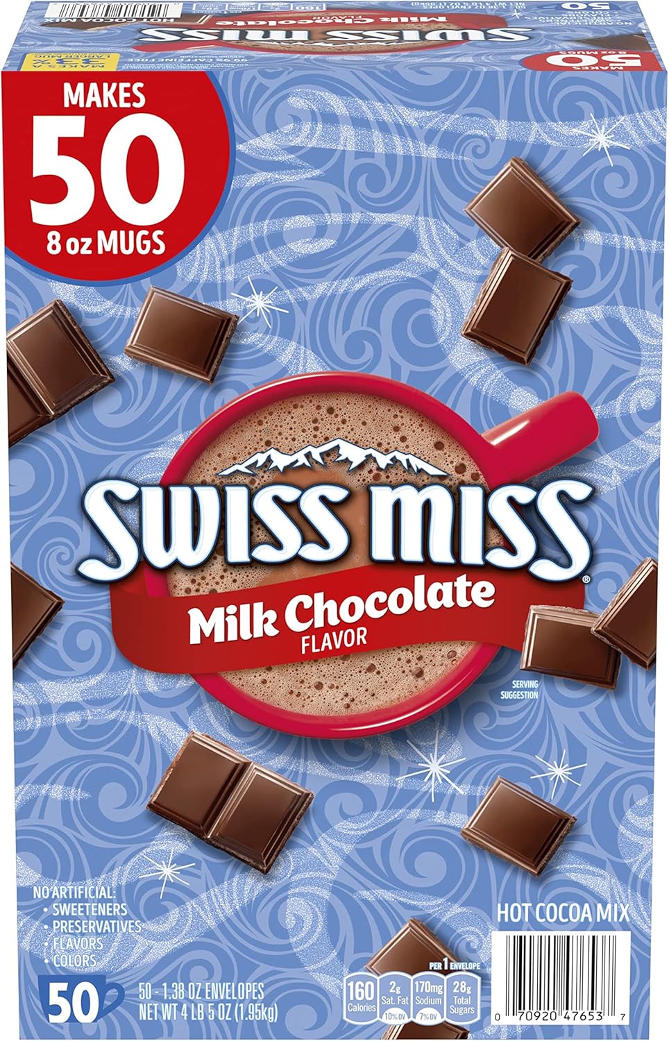 Anbobo Swiss Miss Milk Chocolate Hot Cocoa Drink Mix Sachet 50 ct Box 1.95 kg