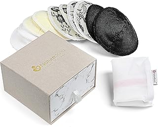 NatureBond Reusable Nursing Pads. Set of 10 Nipple Pads for Breastfeeding, Breathable Breast Pads for Breastfeeding with Wash Bag & Box, Viscose Made from Bamboo