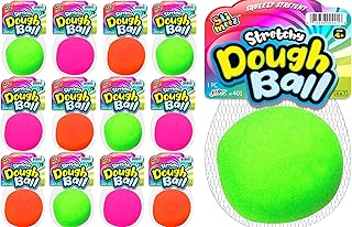 Stretchy Dough Ball (2 Balls) Fidget Toy Stress Balls for Adults and Kids. Neon Color Slow Rising Squishy Balls Autism Sensory Products. Stress Relief Toy Therapy Putty 401-2s