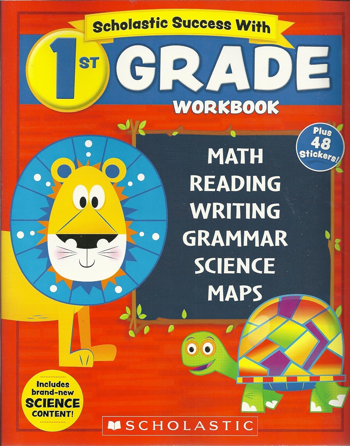 NEW 2018 Edition Scholastic - 1st Grade Workbook with Motivational Stickers