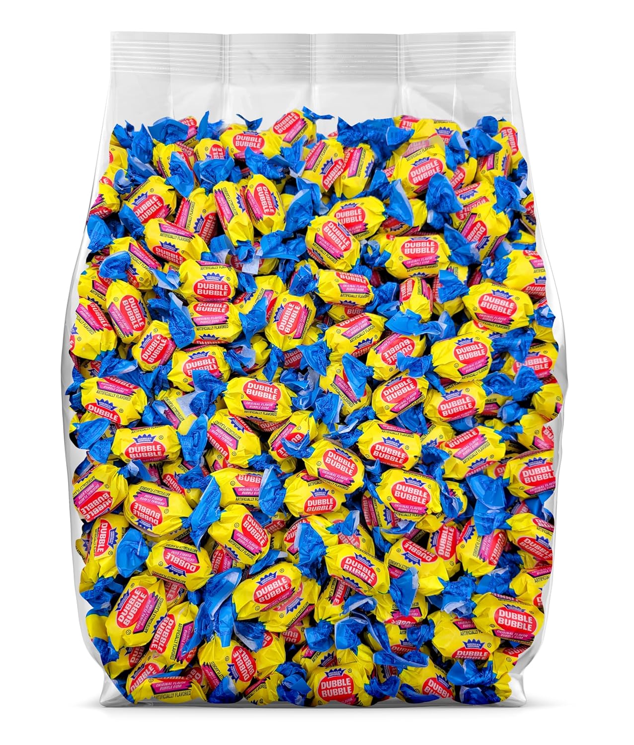 DubbleBubble Bubble Gum Bulk Candy - 100 Pieces of Individually Wrapped Fruit Flavored Bubble Gum DubbleBubble Candy Bag - Bulk Bubble Gum for Parties and Events - Bulk DubbleBubble Gum Candy (100 Pieces)