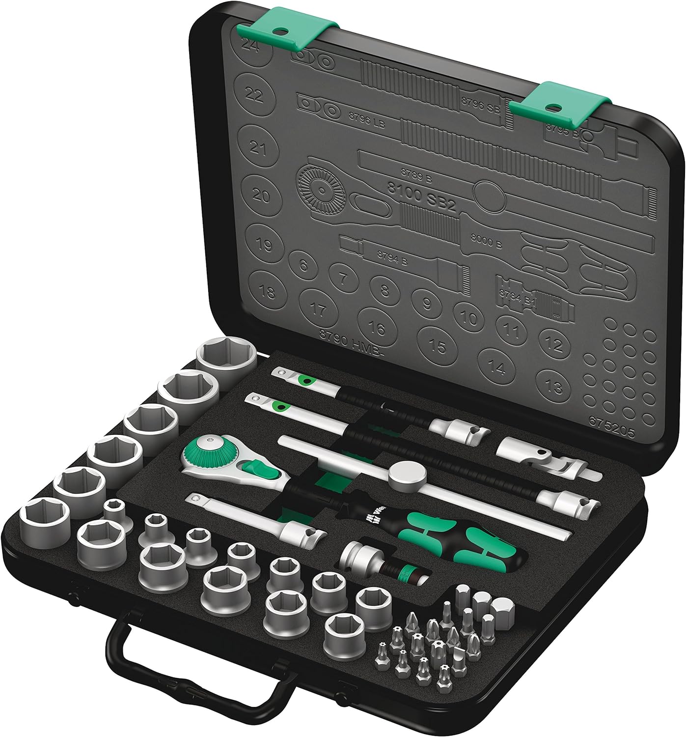 Wera - 5003594001 8100 SB 2 Zyklop 3/8" Metric Ratchet Set ( Piece of 43)