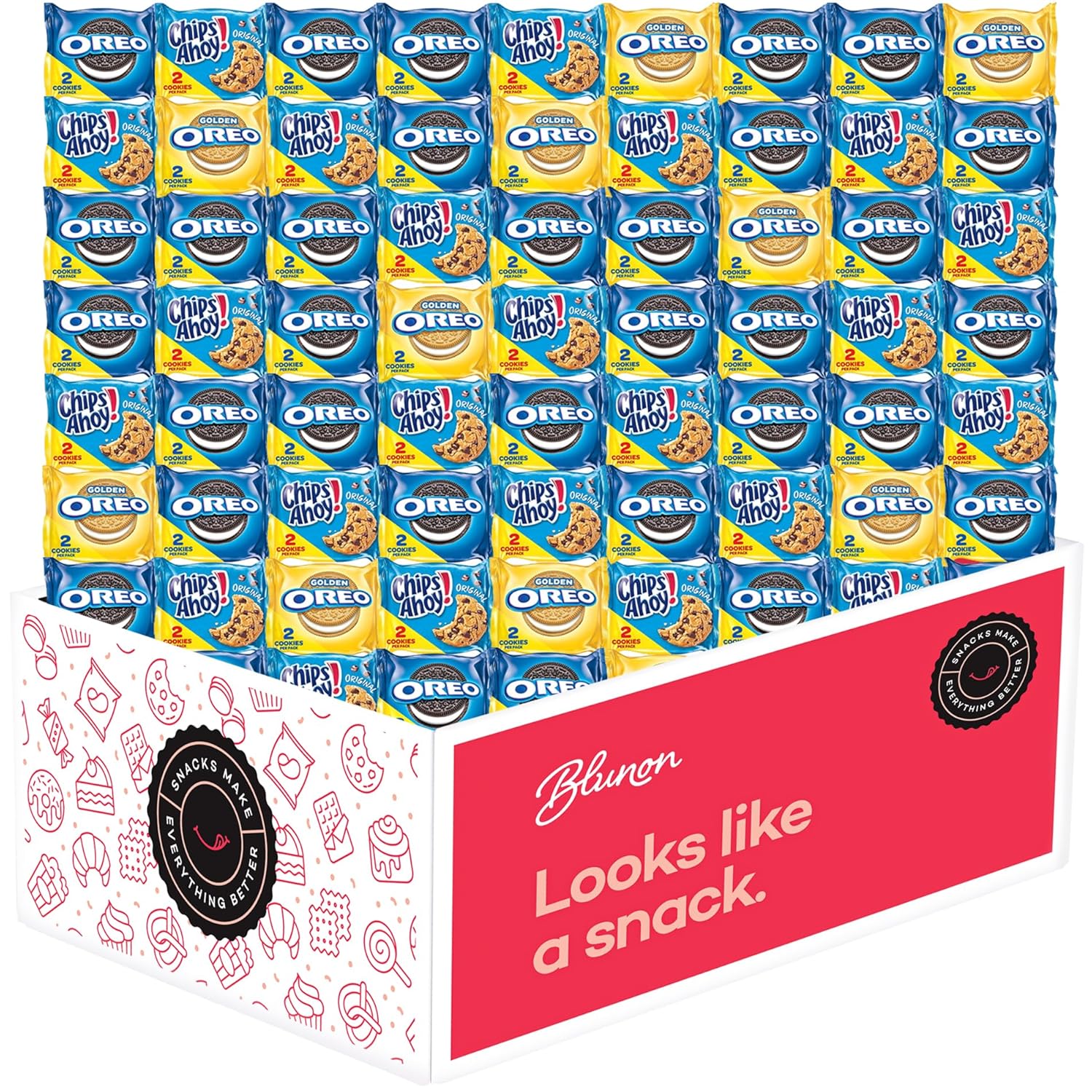 Oreo and Chips Ahoy Variety Pack - Nabisco Cookies Snack Packs Bulk Assortment - Care Package Gift Box (60 Count)