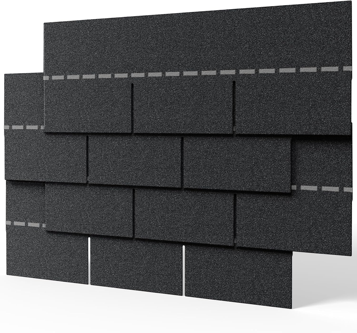 INMOZATA Pack of 18pcs Asphalt Roof Shingles 2.61sqm Self-adhesive Sheds Roofing Felt Shingles Tiles for Most Roof of Sheds Arbour Porch Wendy House Doghouse Log Cabin (Square 3 Tab Shingles, Black)