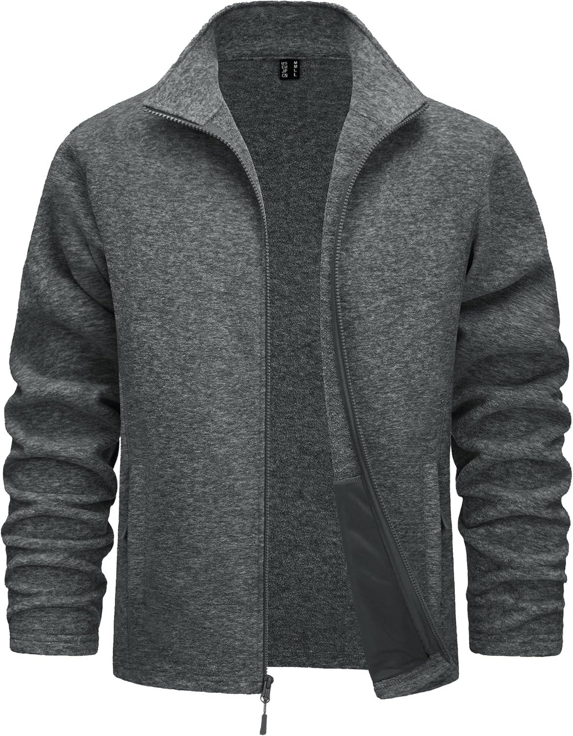 TACVASEN Men's Fleece Jackets Full Zip Casual Winter Warm Coat with Pockets