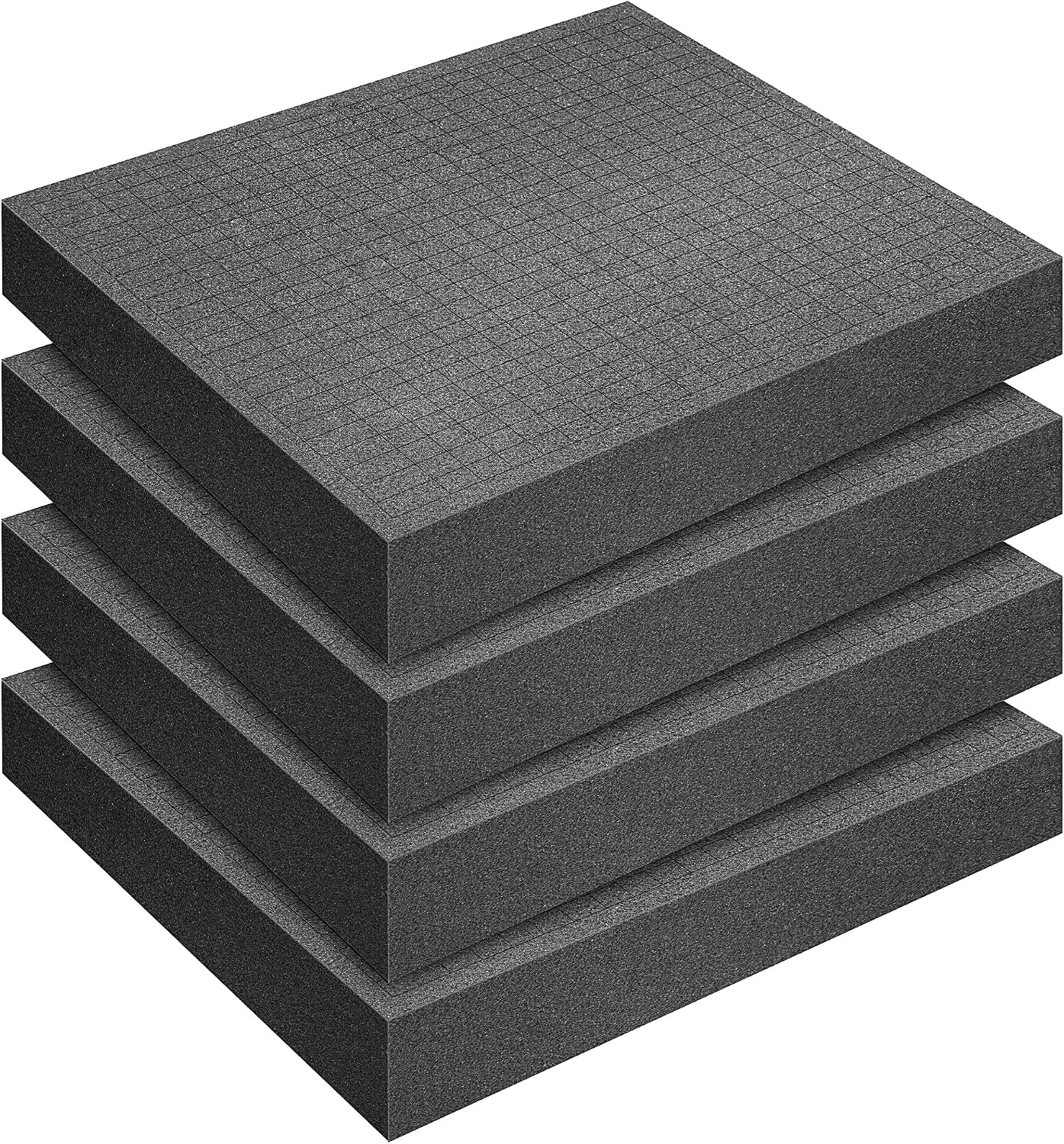 DECOHS 4 Pcs Pick and Pluck Foam- 12 x 12 x 2 Inch Pick Apart Foam Insert- Pluck Pre Cube Sheet Foams with Bottom Use for Board Game Box Cases Storage Drawer