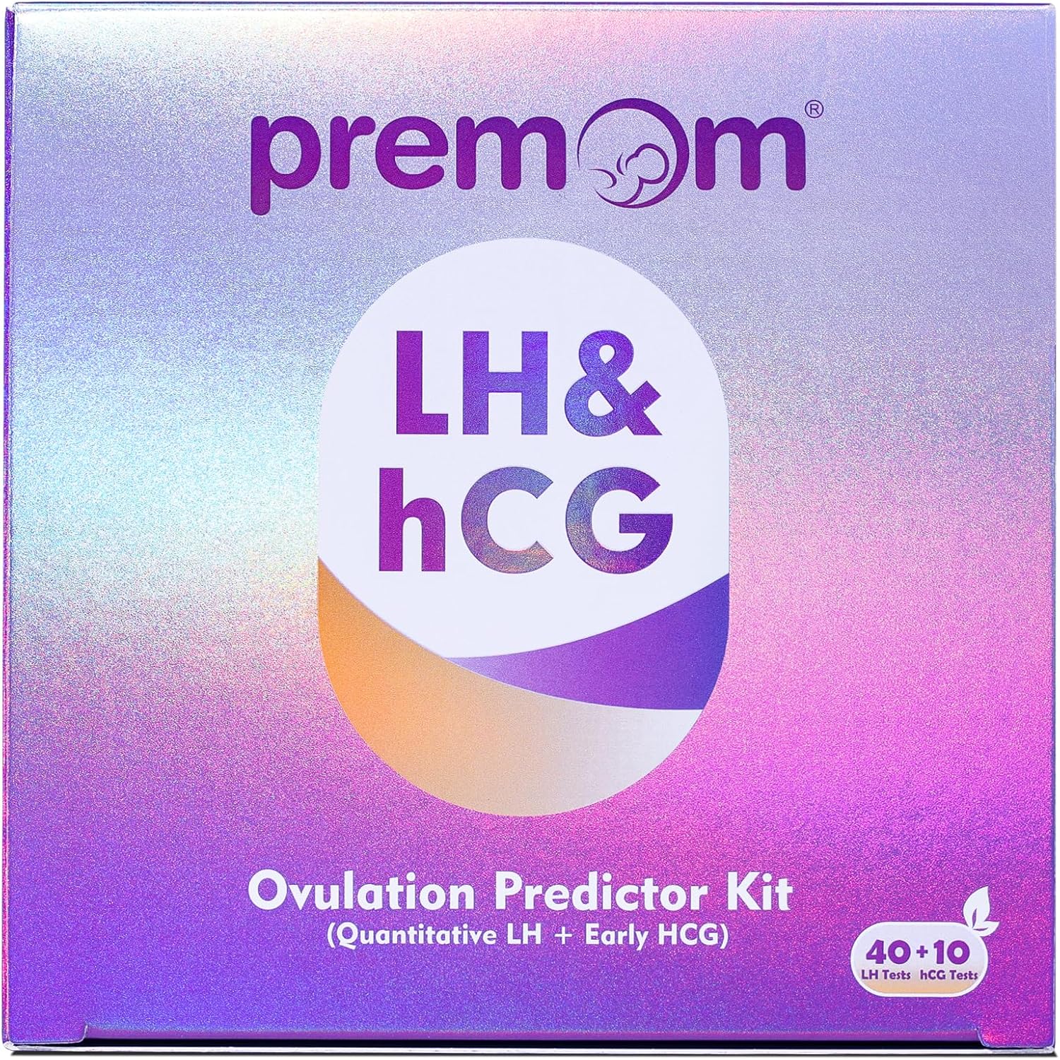 Premom Quantitative Ovulation Predictor Kit:40 Ovulation Tests + 10 Pregnancy Tests - Advanced Ovulation Test Strips Combo 40LH+10HCG Test