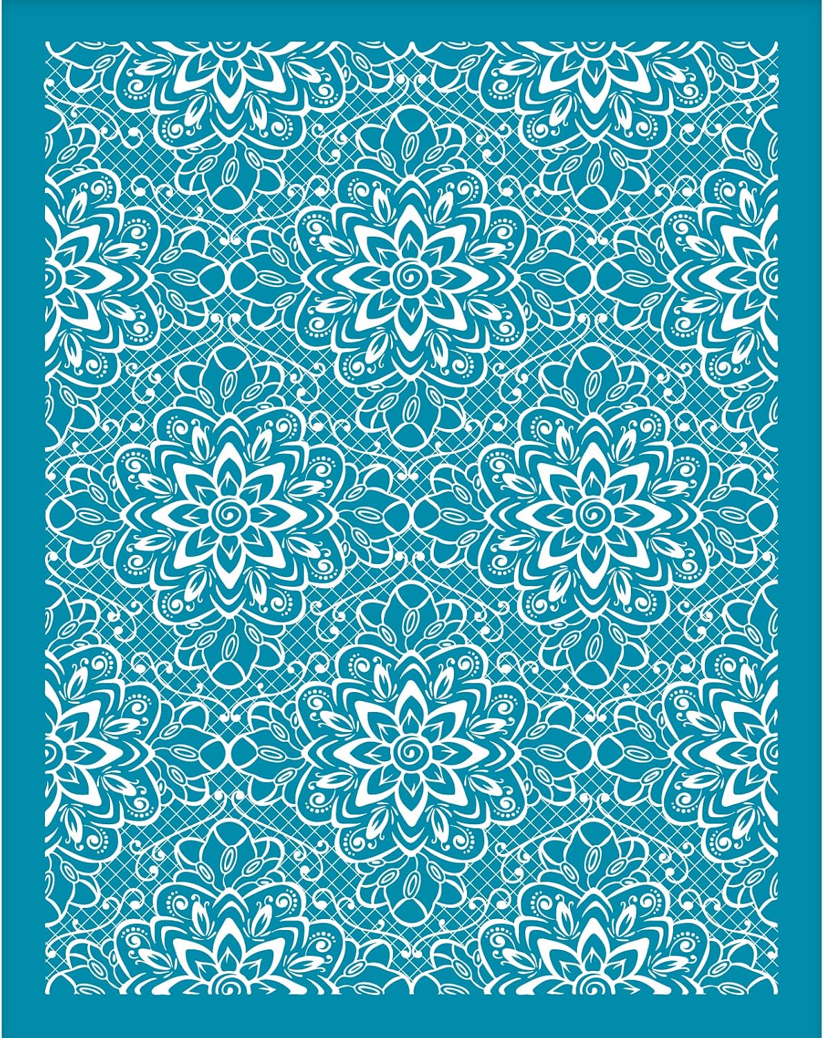OLYCRAFT Clay Stencils Lace Flower Pattern Non-Adhesive Silk Screen Printing Stencil Reusable Flower Mesh Stencils Transfer Washable Stencil for Polymer Clay Jewelry Earring Making - 5x4 Inch