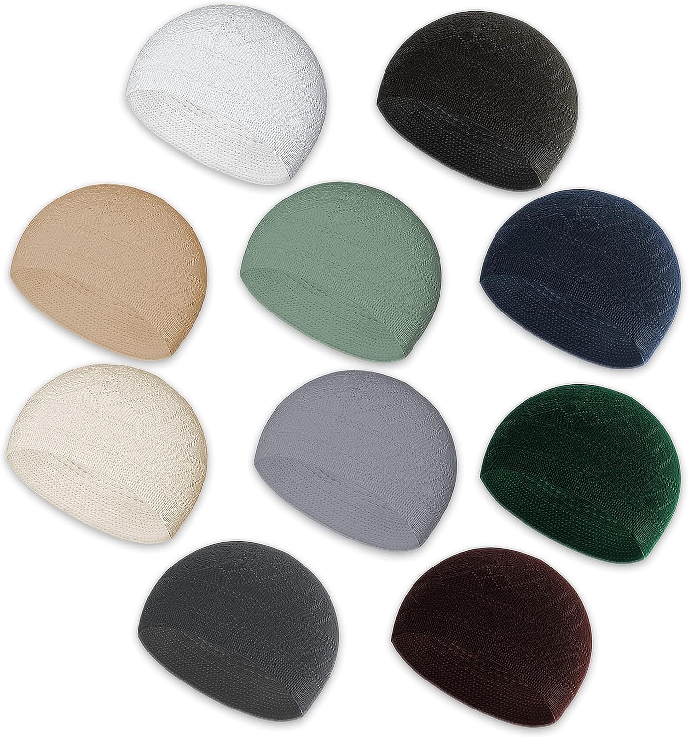 Kufi Hats for Men, Muslim Clothes for Men,%100 Breathable Skull Beanie, Crochet Cap, Handicraft Taqiyah, Cufi, Kufe