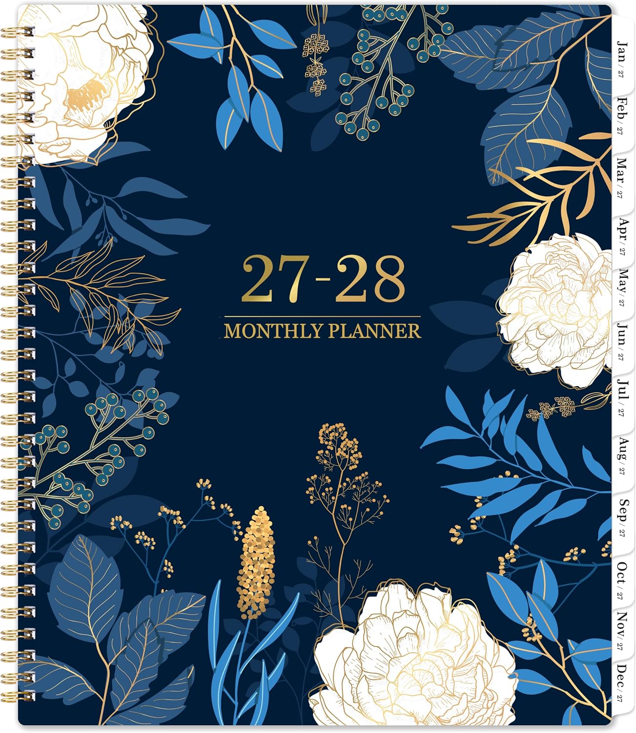 2027-2028 Monthly Planner - 2 Year Monthly Planner/Calendar 2027-2028, Jan 2027 - Dec 2028, 11" x 9", 24 Monthly Planner with Tabs, Back Pocket, Holidays, Twin-Wire Binding, Note Pages