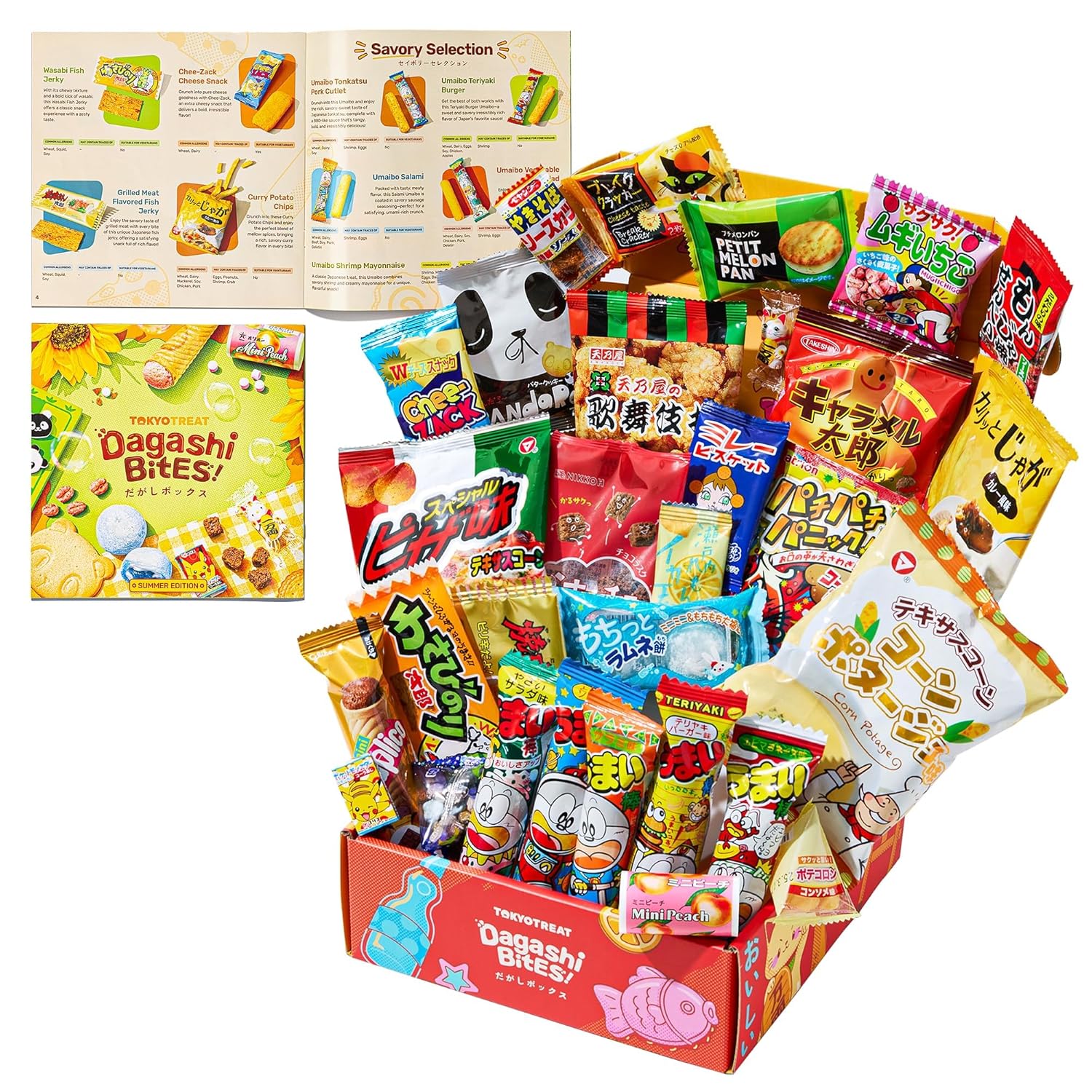 TokyoTreat Japanese Snacks, Sweets & Candy 30 Piece Dagashi Gift Set Box