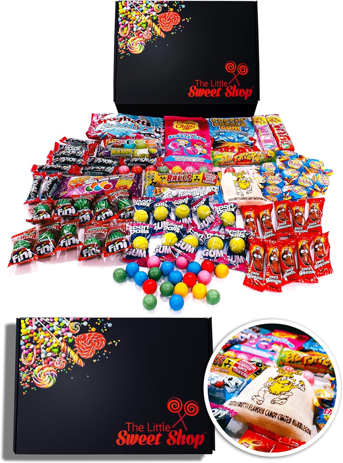 Chewing Gum Goodies Gift Box | Candy Gift Box for Kids and grown-ups | Ideal for Candy Enthusiasts Nostalgic Sweet Lovers Family Fun Seekers | Approx 1.2 Kg of Iconic British Retro Bubble Gum