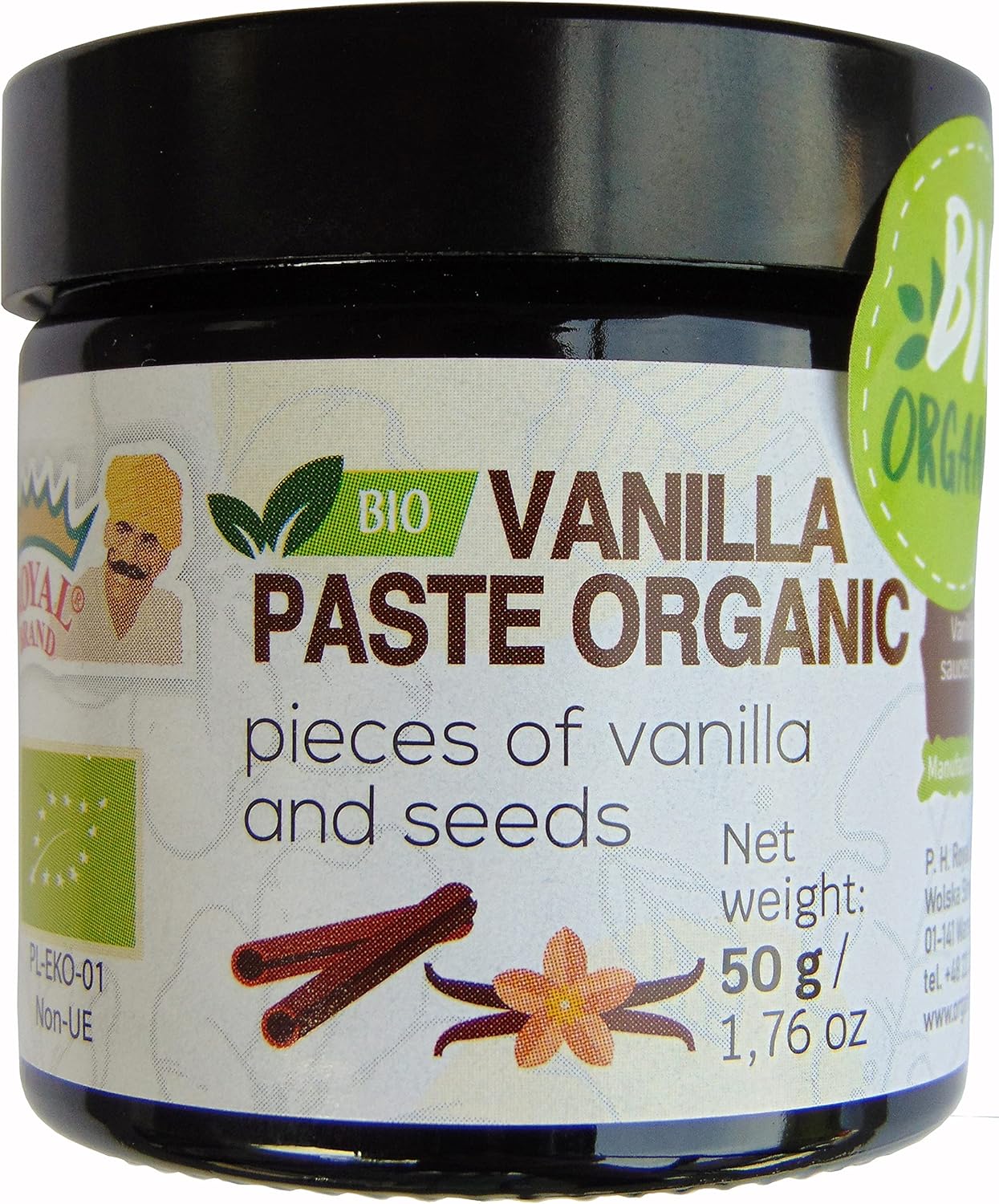 Vanilla Paste ORGANIC 1,76 oz/50 g/ Glass jar for better quality/ pieces of vanilla and seeds