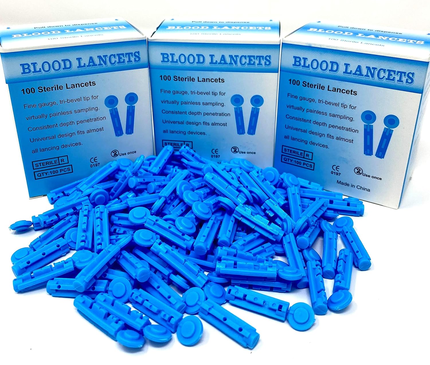 28G MediMad Blood Lancets Fully Compatible for PiC Indolor, Microlet, Freestyle, Abbott, On Call plus More. (300)