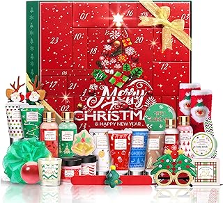 LUCOTIYA Advent Calendar 2024-24 Days of Beauty Advent Calendar, Bath and Body Gifts Sets for Women, Christmas Gift Baskets for Women, Skincare Beauty Advent Calendar