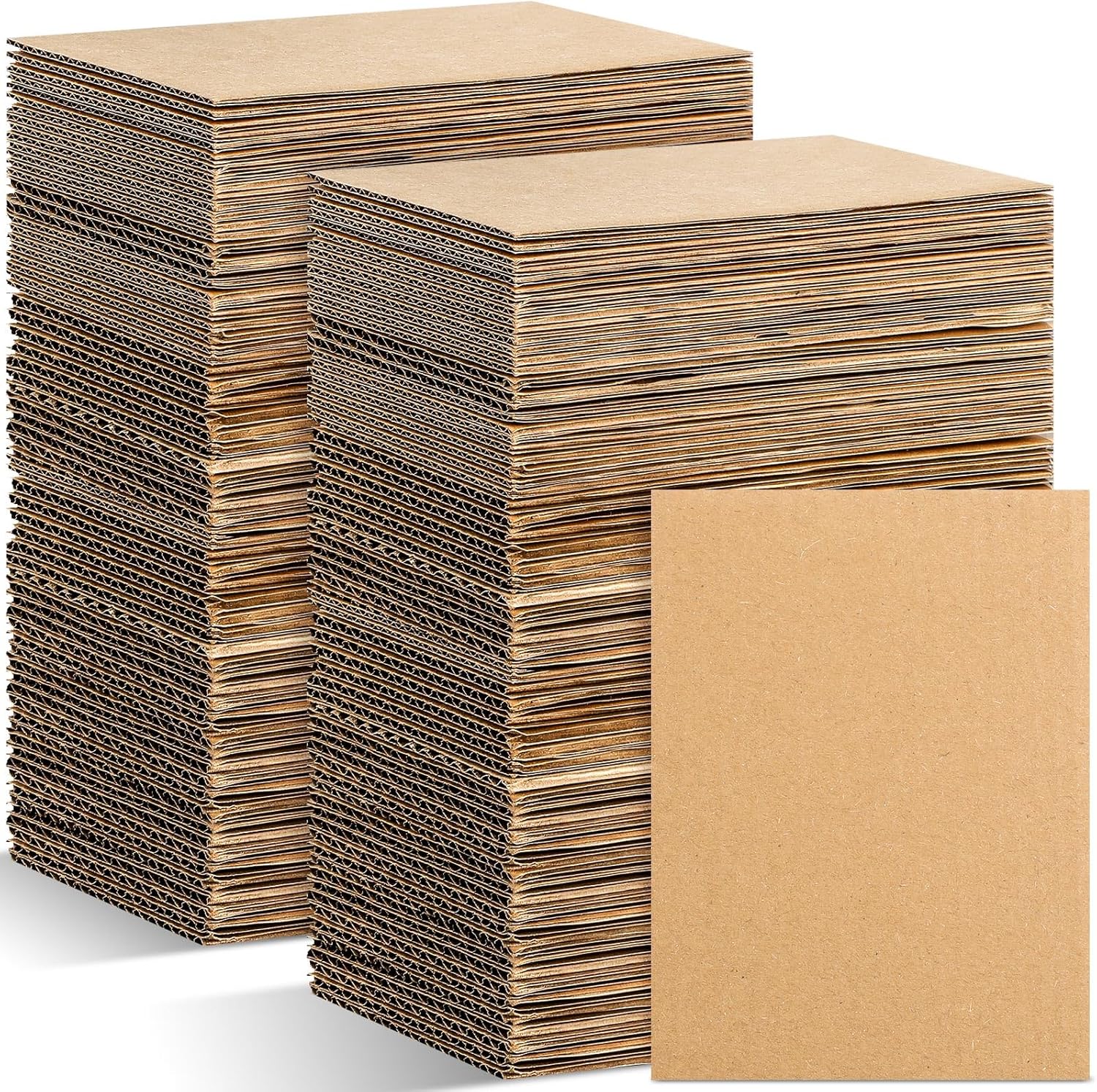 50 Pack Corrugated Cardboard Sheets Flat Hard Cardboard Inserts Back to School Classroom Supplies Flat Squares Separators for Shipping, Mailing, Packing, Art Projects, DIY Crafts(3.5 x 4.5 Inch,Brown)