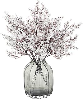 JAKY-Global Babys Breath Fabric Cloth Artificial Flowers 6 Bundle European Fake Silk Plants Decor Wedding Party Decoration Bouquets Real Touch DIY Home Garden (Silver 6pcs)