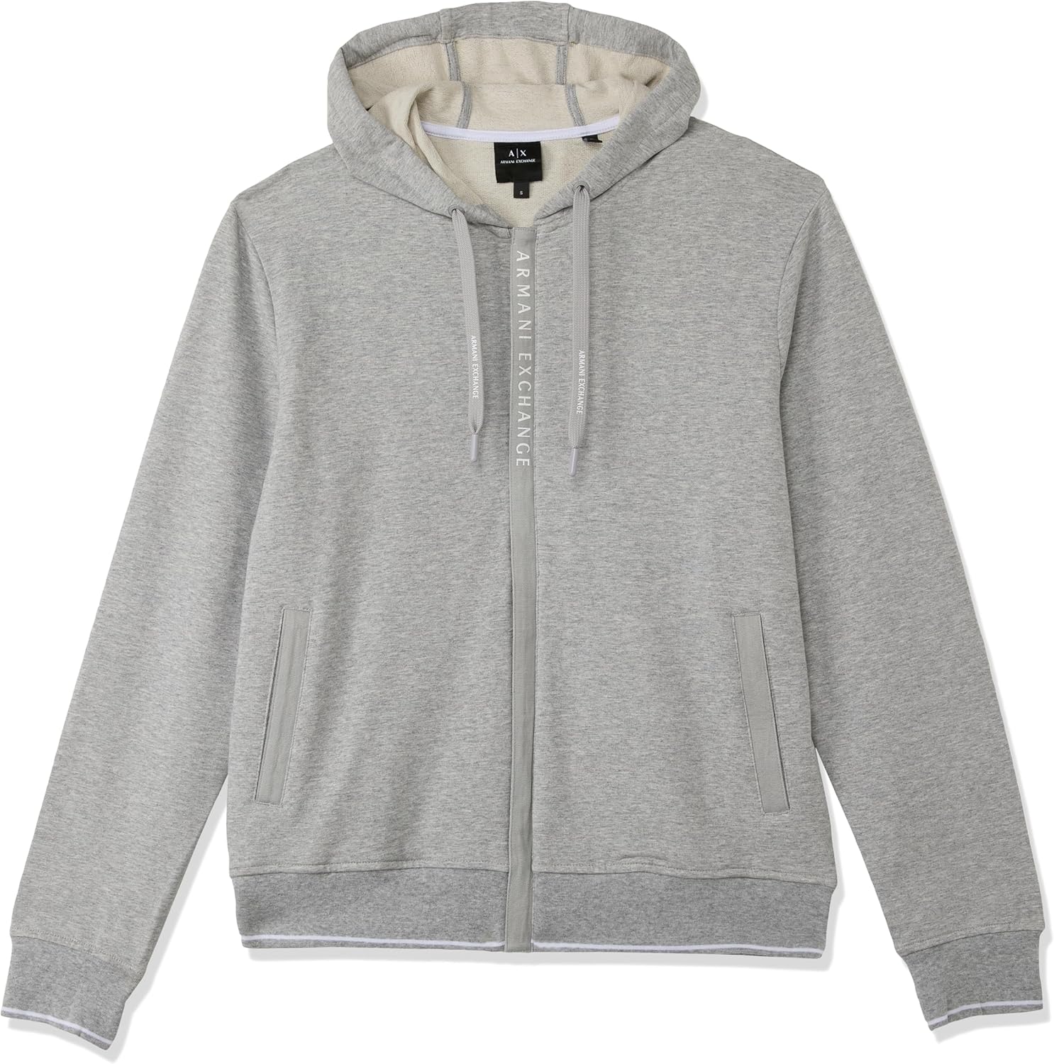 Armani Exchange Men's A|x Logo Zipper Full Zip Up Hooded Sweatshirt