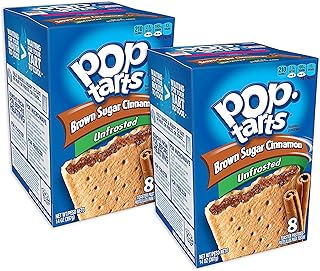 Pop Tarts Toaster Pastries, Unfrosted Brown Sugar Cinnamon 8 ea (Pack of 2)