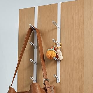niffgaff Over Door Towel Hooks: Bathroom Rack Hanger for Towels, Overdoor Coat Rack Hanging for Clothes Organizer, White, 2 PCS