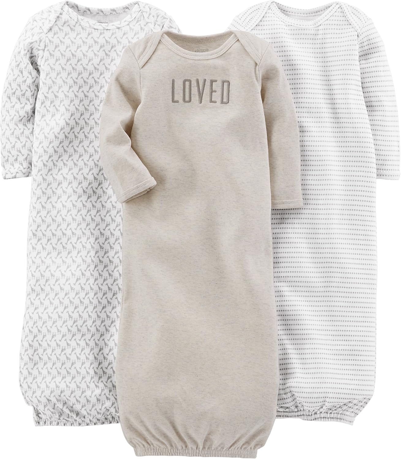 Simple Joys by Carter's Baby 3-Pack Neutral Cotton Sleeper Gown