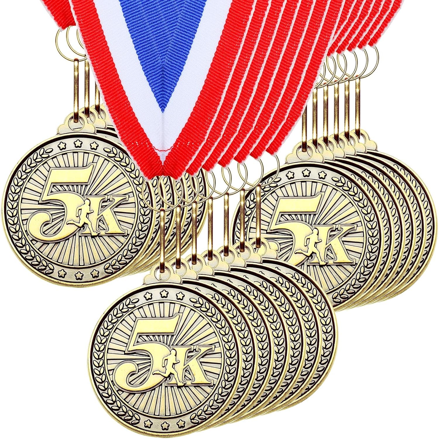 Remuuly Running Race Medals Bulk Metal Gold 2'' 5k 10k