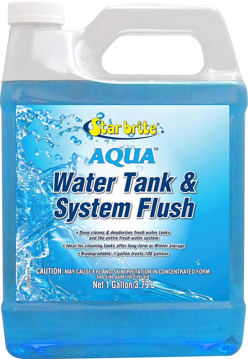 Star Brite Aqua Water Tank & System Flush - Deep Cleans & Deodorizes Fresh Water Tanks & Entire Drinking Water System - Ideal for Boats & RVs Coming Out of Storage 1 GAL (032300)