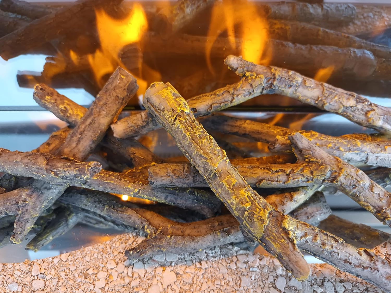 Chemin'Arte 015 Set of 5 Decorative Logs for Chemin'Arte Fireplace/Ceramic/Brown