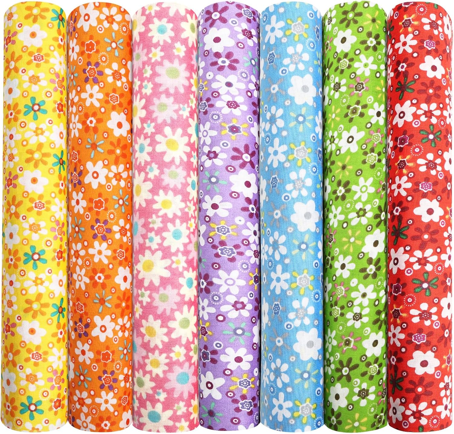 Aucuu 7PCS Fat Quarters Fabric Bundles, 50cm x 50cm Fabric Bundles, Quilting Cotton, Bundle Quilting Craft FA-BRIC, Precut Easter & Spring Cotton FA-BRIC for DIY Crafts, Sewing, Patchwork, Home Decor