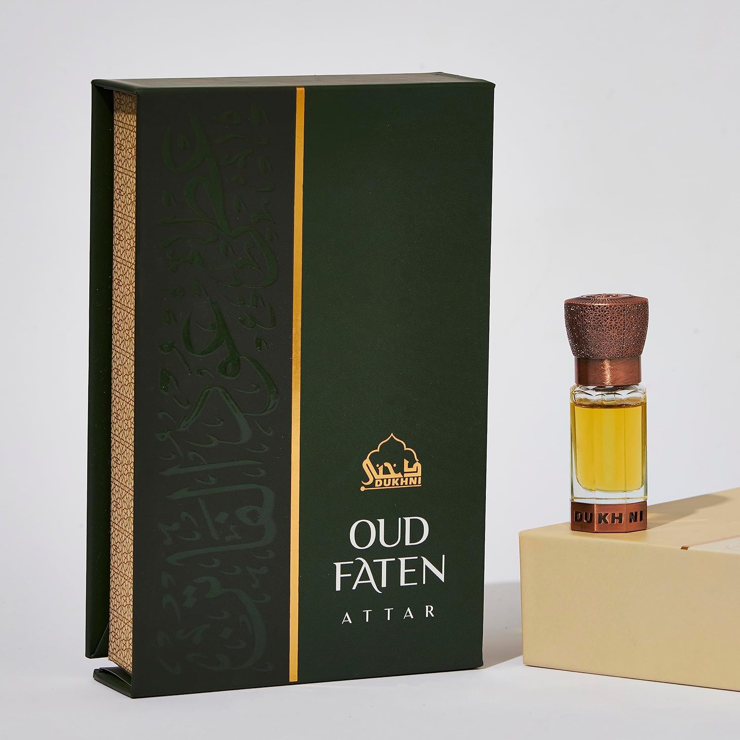 Dukhni Oud Faten Attar Refreshing scents blended with Oud | Authentic Arabic Fragrance Oil | 100% Pure, Alcohol-Free, Halal | 1 bottle x 6ml