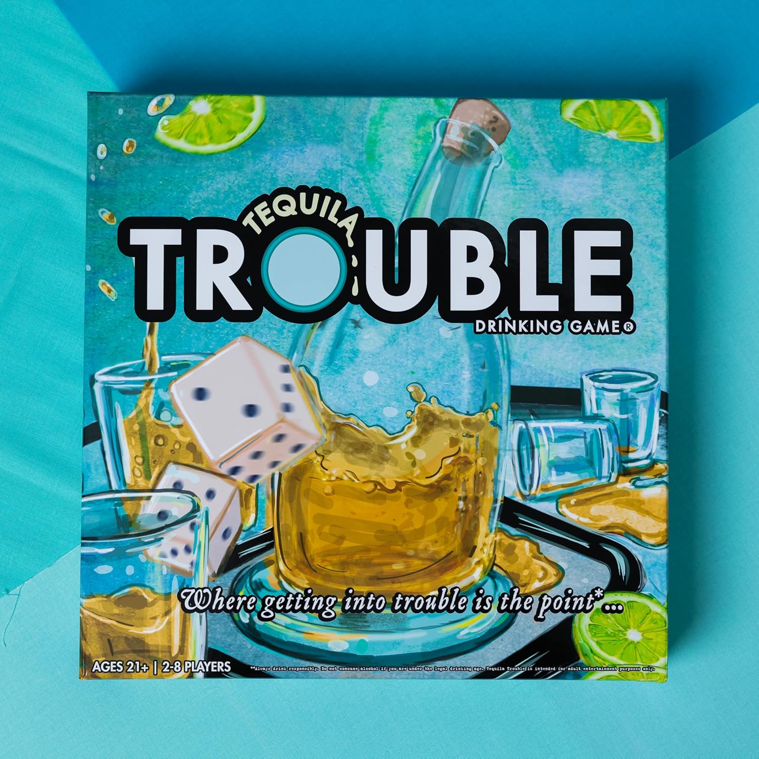 | Tequila Trouble Drinking Board Game | Fun Adult Party Drinking Game | 2-16 Players | Age 21+