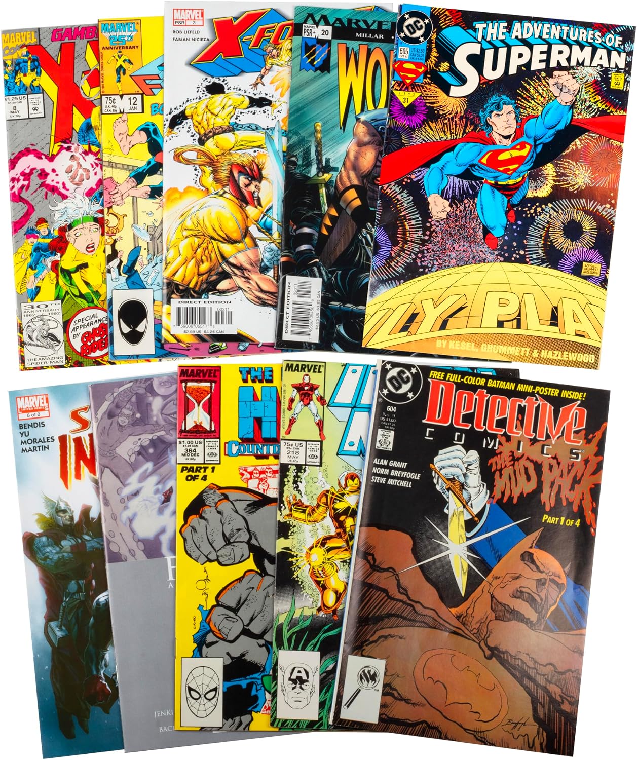 10 Key-Issue Only Comic Book Value Set- Marvel, DC and Indie- Kid/Adult Friendly w No Dupes or Inappropriate/Junk Fillers- Christmas X Mas Holiday Gift for Any Graphic Novel, Superhero, Investment Fan