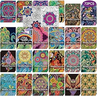 72 Pcs Mindful Coloring Book for Adults Coloring Book Bulk, DIY Art Coloring Book for Adult Stress Relief Drawing Book with Flower for Party Favors Goodie Bag Filler Gifts